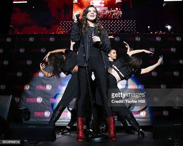 Hailee Steinfeld performs during Power 96.1's 2015 Jingle Ball at Phillips Arena on December 17, 2015 in Atlanta, Georgia.
