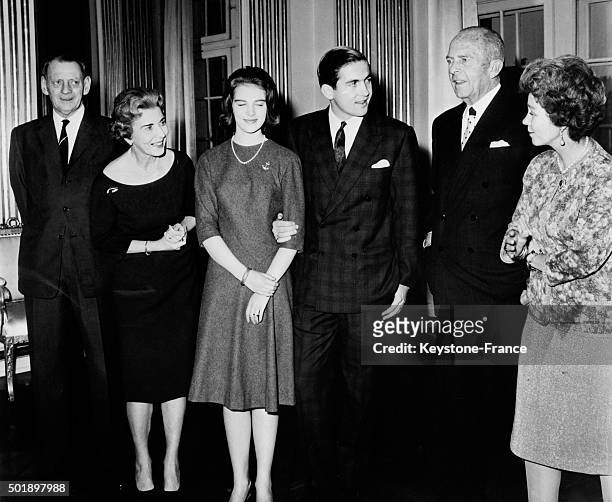 Official Royal Engagement Between Prince Constantine Of Greece And Princess Anne-Marie Of Denmark In Presence Of King Frederik IX And Queen Ingrid Of...