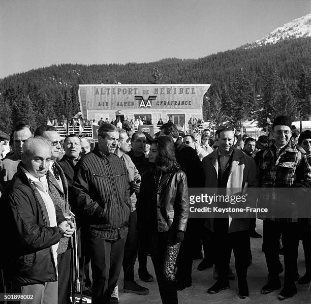 High Commissionner To Sports And Youth Maurice Herzog After The Inauguration Of The Airport Of Méribel, A Chance For The Famous Ski Resort, in...