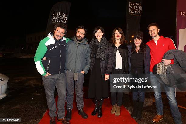 Jury Ludovic Bource, Saverio Costanzo, Clotilde Hesme, Malgorzata Szumowska, Sylvie Pialat and Anders Danielsen Lie arrive at the closing ceremony of...