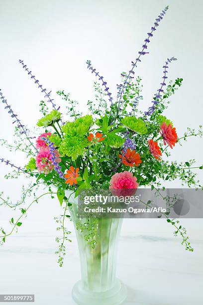 flower arrangement - mexican bush sage stock pictures, royalty-free photos & images