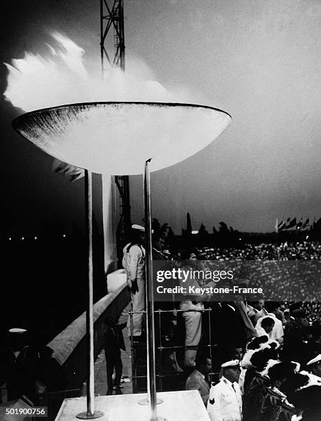 Olympic Flame At the Opening Ceremony Games Of The XVII Olympiad In Rome, Italy, in August 1960.