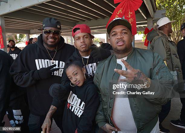 WorldStarHipHop Founder Lee ÒQÓ O'Denat, recording artists Jayla Marie and Kid ink, and DJ Mustard participate in WorldStarHipHop's 3rd Annual Skid...