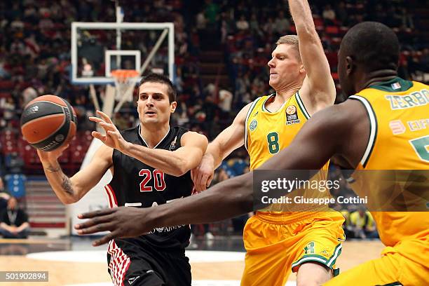 Andrea Cinciarini, #20 of EA7 Emporio Armani Milan in action during the Turkish Airlines Euroleague Basketball Regular Season Round 10 game between...