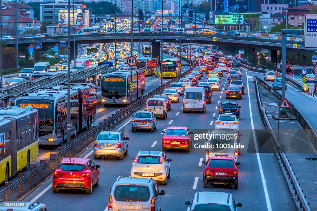 Traffic Chaos Background at night