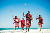 Masai People Running On The Beach.jpg