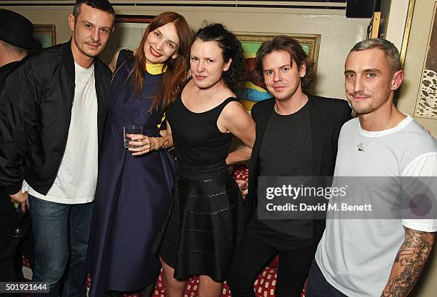 Jonathan Saunders, Roksanda Ilincic, Katie Grand, Christopher Kane and Richard Nicoll attend the LOVE Christmas party at George on December 18, 2015...