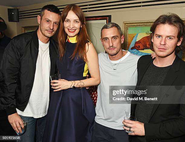 Jonathan Saunders, Roksanda Ilincic, Richard Nicoll and Christopher Kane attend the LOVE Christmas party at George on December 18, 2015 in London,...