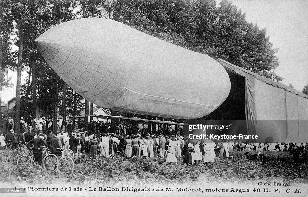 The Dirigible Of Louis Malecot Equipped With Engine Argus 40 HP...
