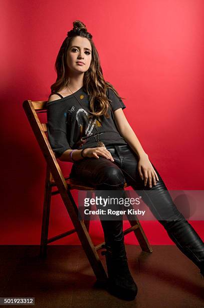Actress Laura Marano poses for a portrait at the 16th Annual TJ Martell Foundation New York Family Day on December 13, 2015 at Brooklyn Bowl in New...