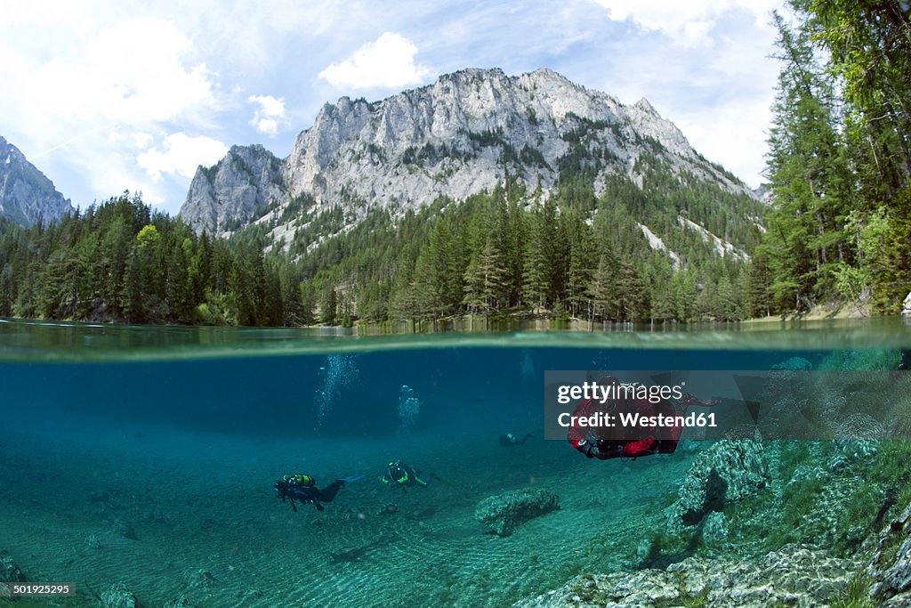 Austria, Styra, Tragoess, Green Lake, Divers