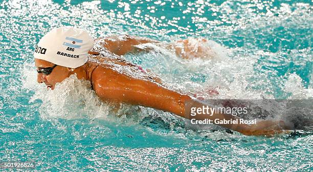Virginia Bardach of Argentina competes during the Women 4x100 medley relay as part of Argentina National Swimming Championship 2015 at Jeanette...