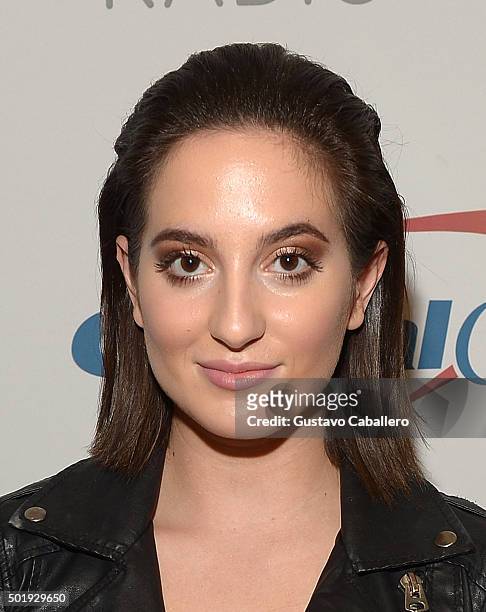 Chloe Angelides poses backstage at Y100's Jingle Ball 2015 at BB&T Center on December 18, 2015 in Sunrise, Florida.