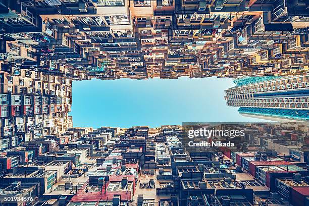 apartment buildings in hong kong, china - small apartment building exterior stock pictures, royalty-free photos & images