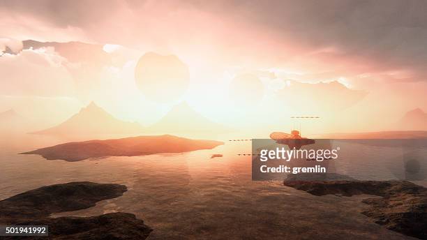 space exploration and planetary colonization - extrasolar planet stock pictures, royalty-free photos & images