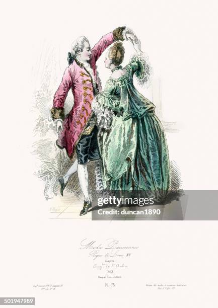 stockillustraties, clipart, cartoons en iconen met 18th century fashion - paris - eighteenth