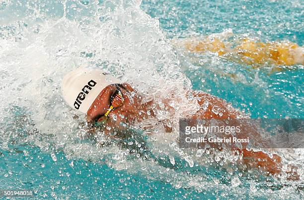 Federico Grabich of Argentina in action during the Men 100m freestyle competition as part of Argentina National Swimming Championship 2015 at...