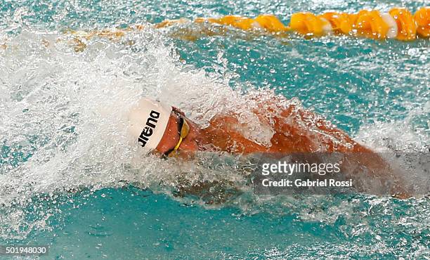 Federico Grabich of Argentina in action during the Men 100m freestyle competition as part of Argentina National Swimming Championship 2015 at...