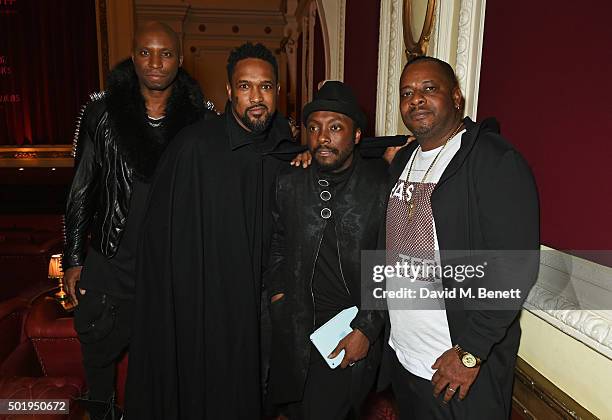 Marvin Roy Williams, Tim Wade, will.i.am and brother Carl Gilliam attend a special screening of "Star Wars: The Force Awakens" hosted by will.i.am...