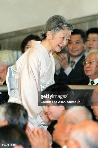 Empress Michiko attends a charity concert on March 25, 2006 in Tokyo, Japan.