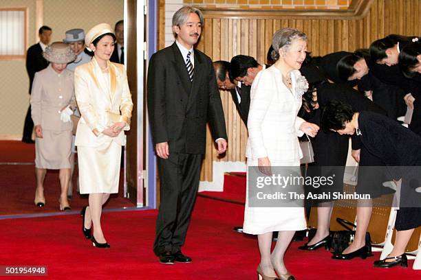 Empress Michiko , Prince Akishino , Princess Kiko of Akishino , Princess Hanako of Hitachi and Princess Hisako of Takamado attend a concert by music...