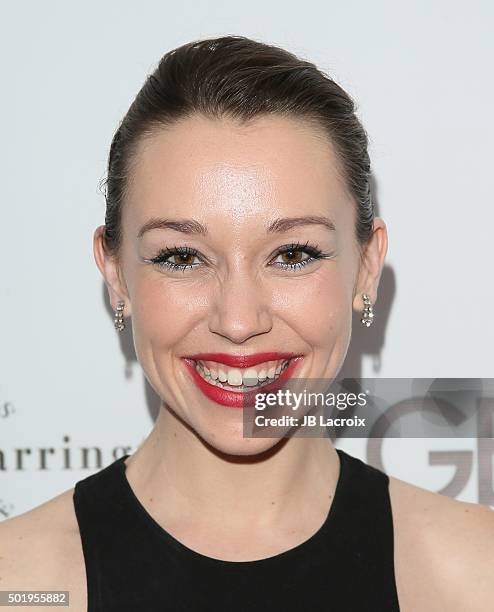 Caroline Barry attends the GENLUX Magazine Beverly Johnson cover issue party held at the Rodeo Collection on December 18, 2015 in Beverly Hills,...