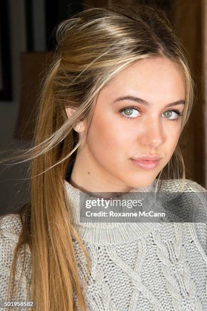 Delilah Hamlin poses for a photo on November 29, 2015 in Malibu, California. Delilah is daughter of actor Harry Hamlin and actress Lisa Rinna and...