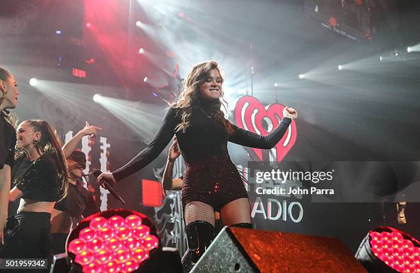 Hailee Steinfeld performs onstage at Y100's Jingle Ball 2015 on December 18, 2015 in Miami, Florida.