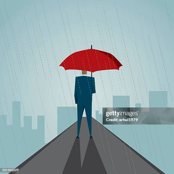umbrella - rain storm stock illustrations