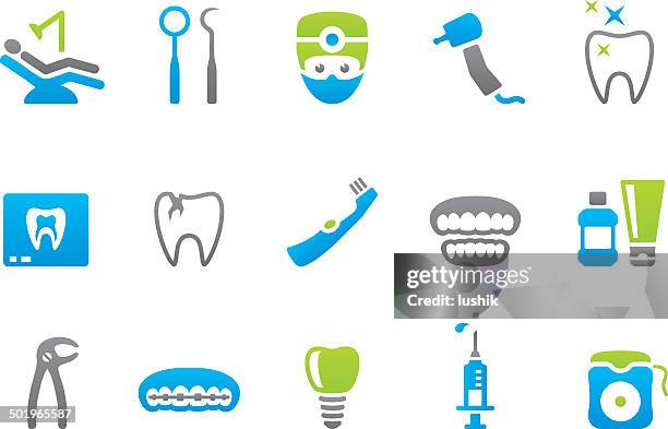 stampico icons - dental - mouthwash stock illustrations