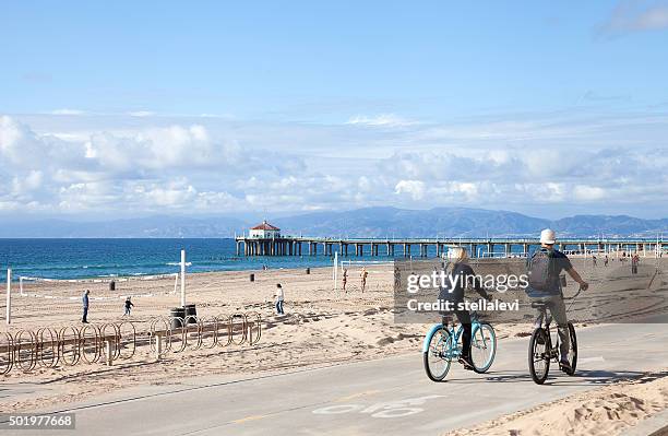 manhattan beach, kalifornien - manhattan beach stock-fotos und bilder