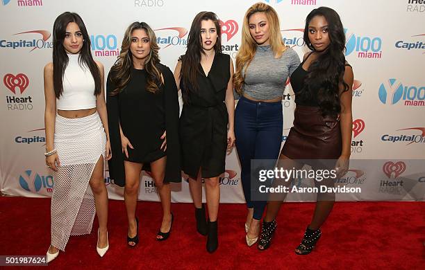 Fifth Harmony attends Y100's Jingle Ball 2015 on December 18, 2015 in Miami, Florida.