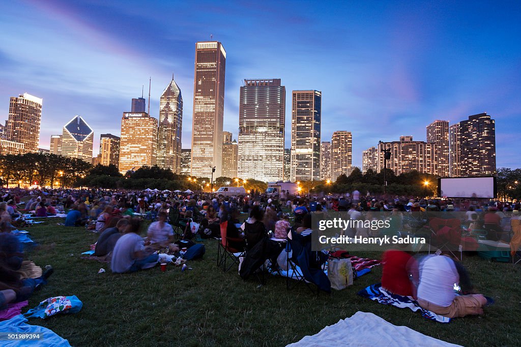 Movies in the park in Chicago