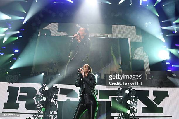 Chloe Angelides performs during the 2015 Y100 Jingle Ball at BB&T Center on December 18, 2015 in Sunrise, Florida.