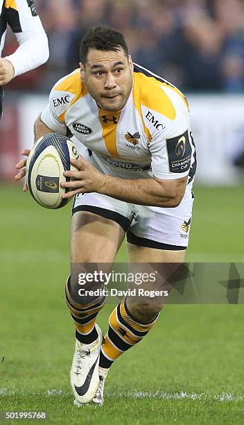 George Smith of Wasps runs with the ball during the European Rugby Champions Cup match between Bath and Wasps at the Recreation Ground on December...