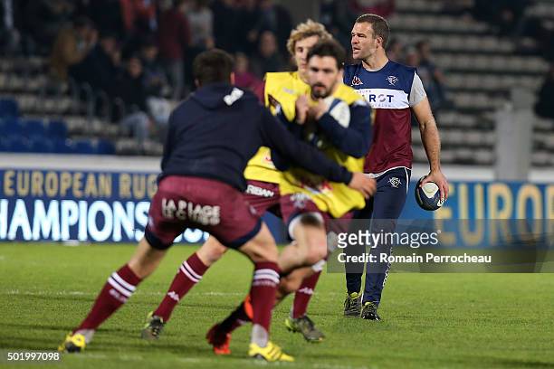 Union Bordeaux Begles English coach Joe Worsley looks on before the European Rugby Champions Cup match between Union Bordeaux Begles and Ospreys at...