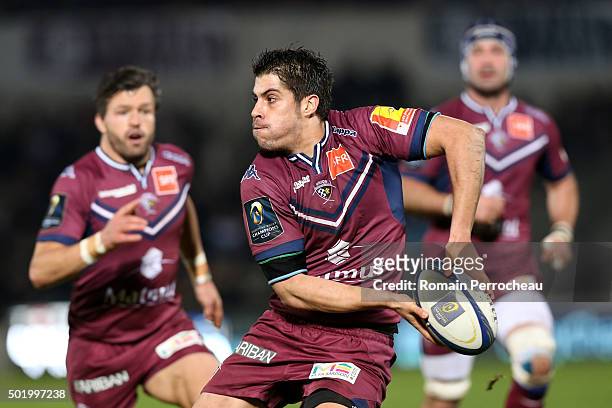 Pierre Bernard for Union Bordeaux Begles in action during the European Rugby Champions Cup match between Union Bordeaux Begles and Ospreys at Stade...
