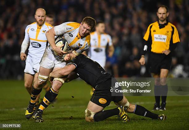 Bradley Davies of Wasps in action during the European Rugby Champions Cup match between Bath Rugby and Wasps at Recreation Ground on December 19,...
