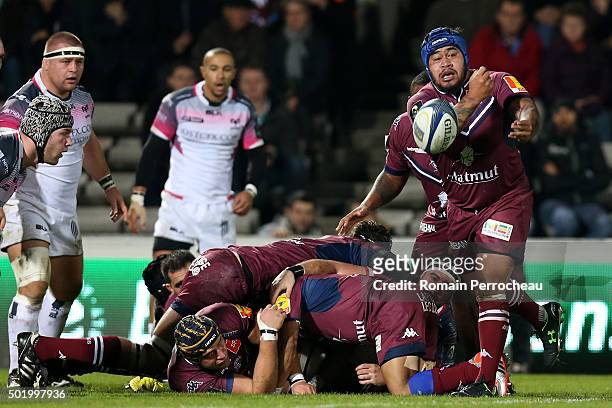 Avei Ole for Union Bordeaux Begles in action during the European Rugby Champions Cup match between Union Bordeaux Begles and Ospreys at Stade...