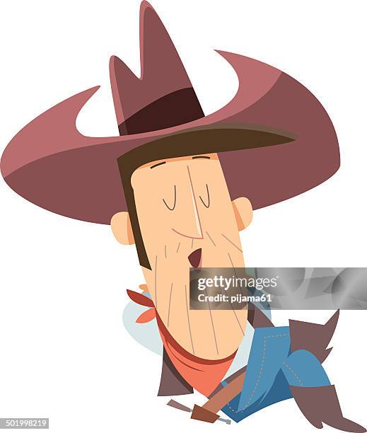 sleeping cowboy - young man sleeping stock illustrations