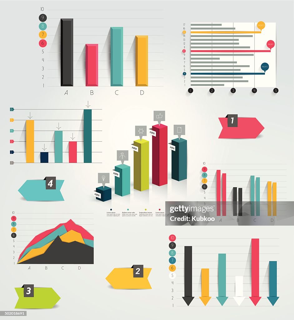List Chart Vector Big Set Of Infographic Charts Vector High-Res Vector Graphic - Getty Images