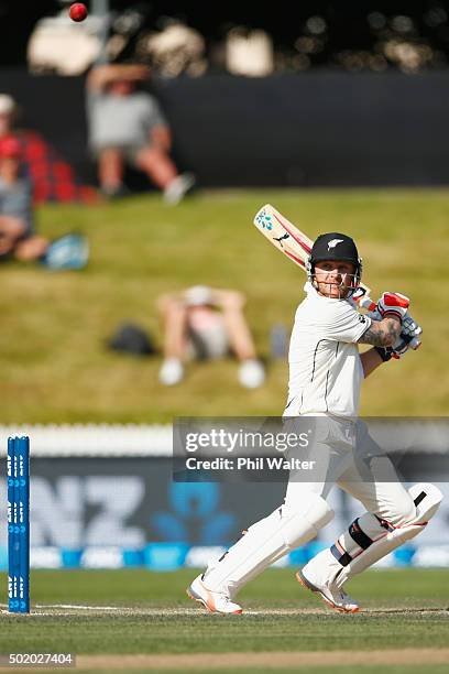 Brendon McCullum of New Zealand bats during day three of the Second Test match between New Zealand and Sri Lanka at Seddon Park on December 20, 2015...