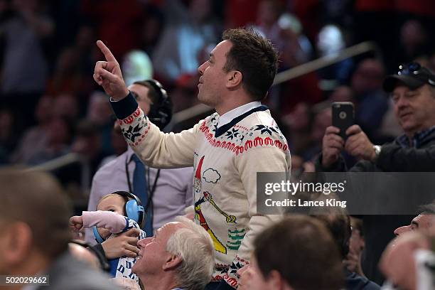 Comedian Jimmy Fallon attends the game between the Utah Utes and the Duke Blue Devils during the Ameritas Insurance Classic at Madison Square Garden...