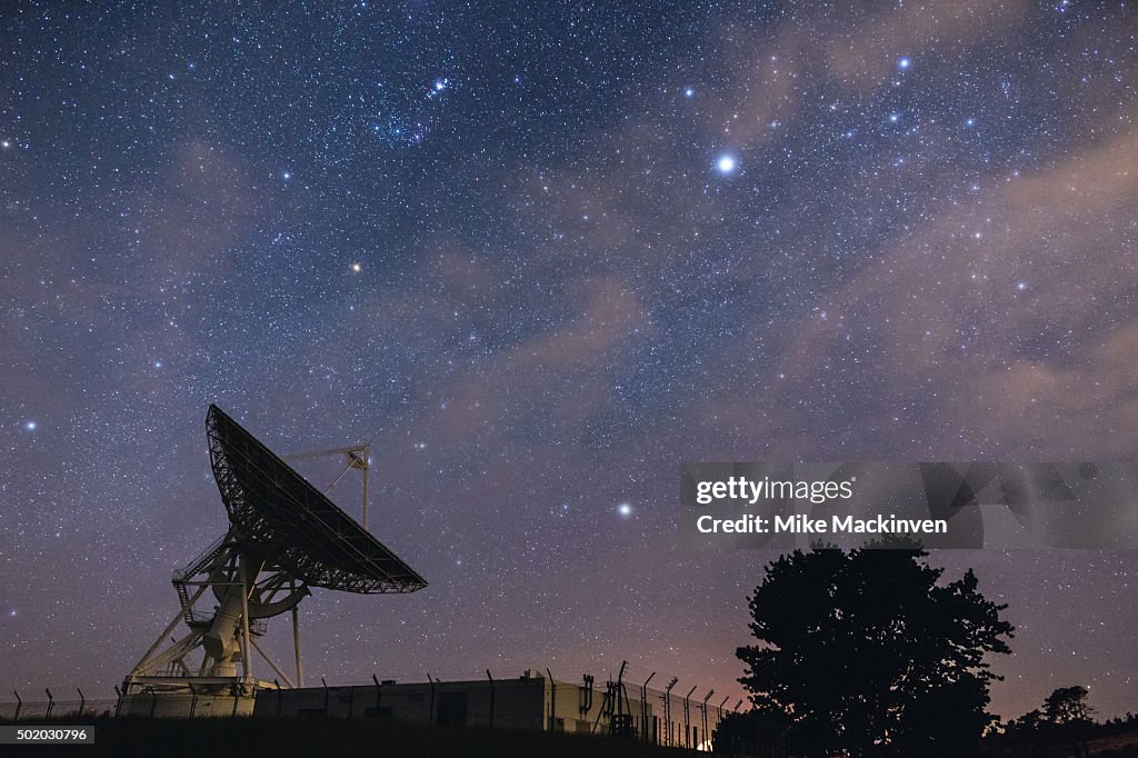 Satellite dish reaching for the stars
