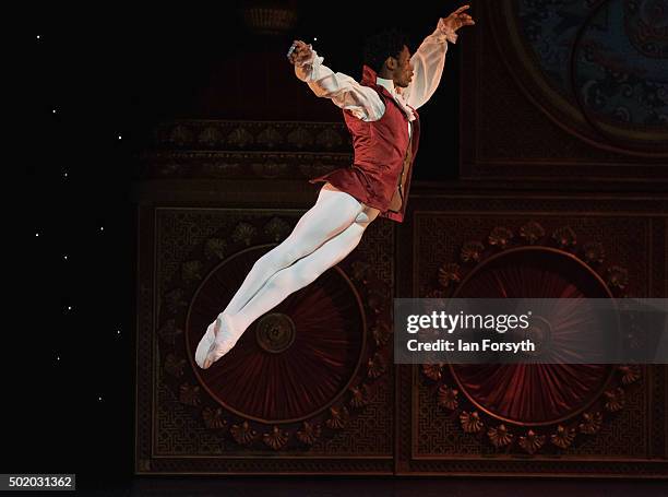 Dancer Mlindi Kulashe leaps across stage in his role as the Cavalier during rehearsals at the Grand Theatre for a performance by Northern Ballet of...