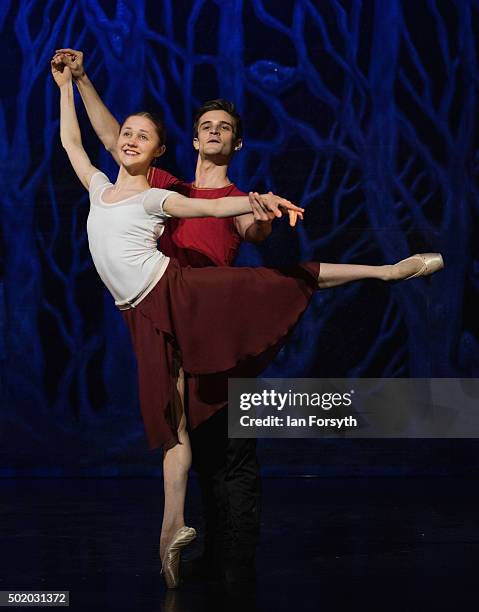 Dancers Jenny Hackwell and Nicola Gervasi dance during final rehearsals at the Grand Theatre ahead of a performance by Northern Ballet of The...