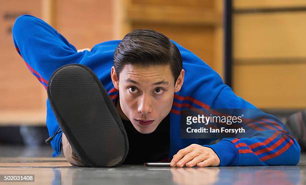 Kevin Poeung, a Coryphee with Northern Ballet stretches during company class at the headquarters of Northern Ballet ahead of a performance later that...