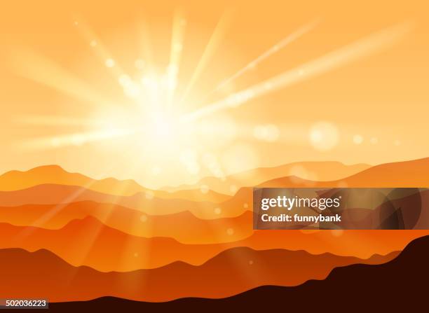 mountain range - himalayas sunrise stock illustrations