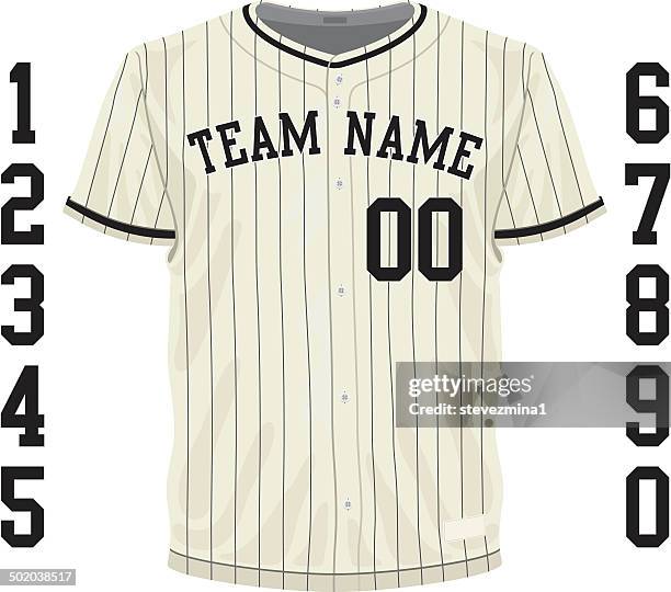 illustrazioni stock, clip art, cartoni animati e icone di tendenza di maglia da baseball vintage - divisa da baseball