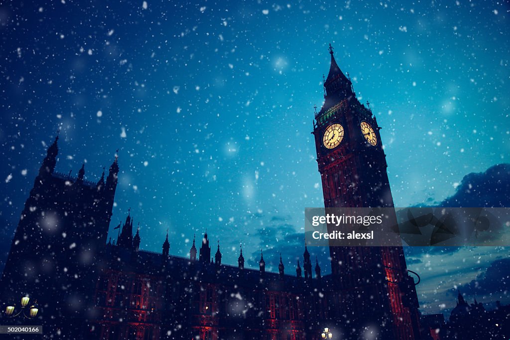 Neve de Natal em Londres